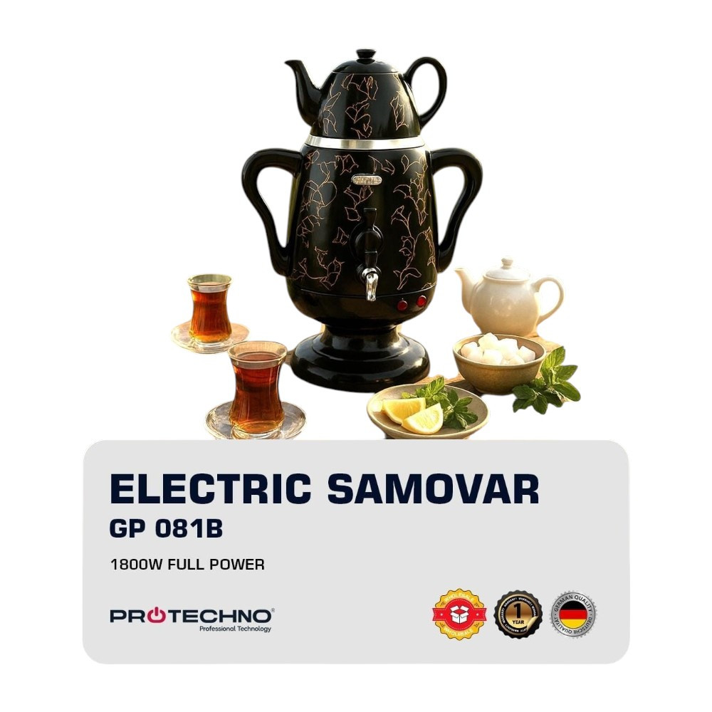 Elektrik çaydanı və dəm çaydanı ProTechno GP081-B NN 3.5 l 1800 W qara. — 1