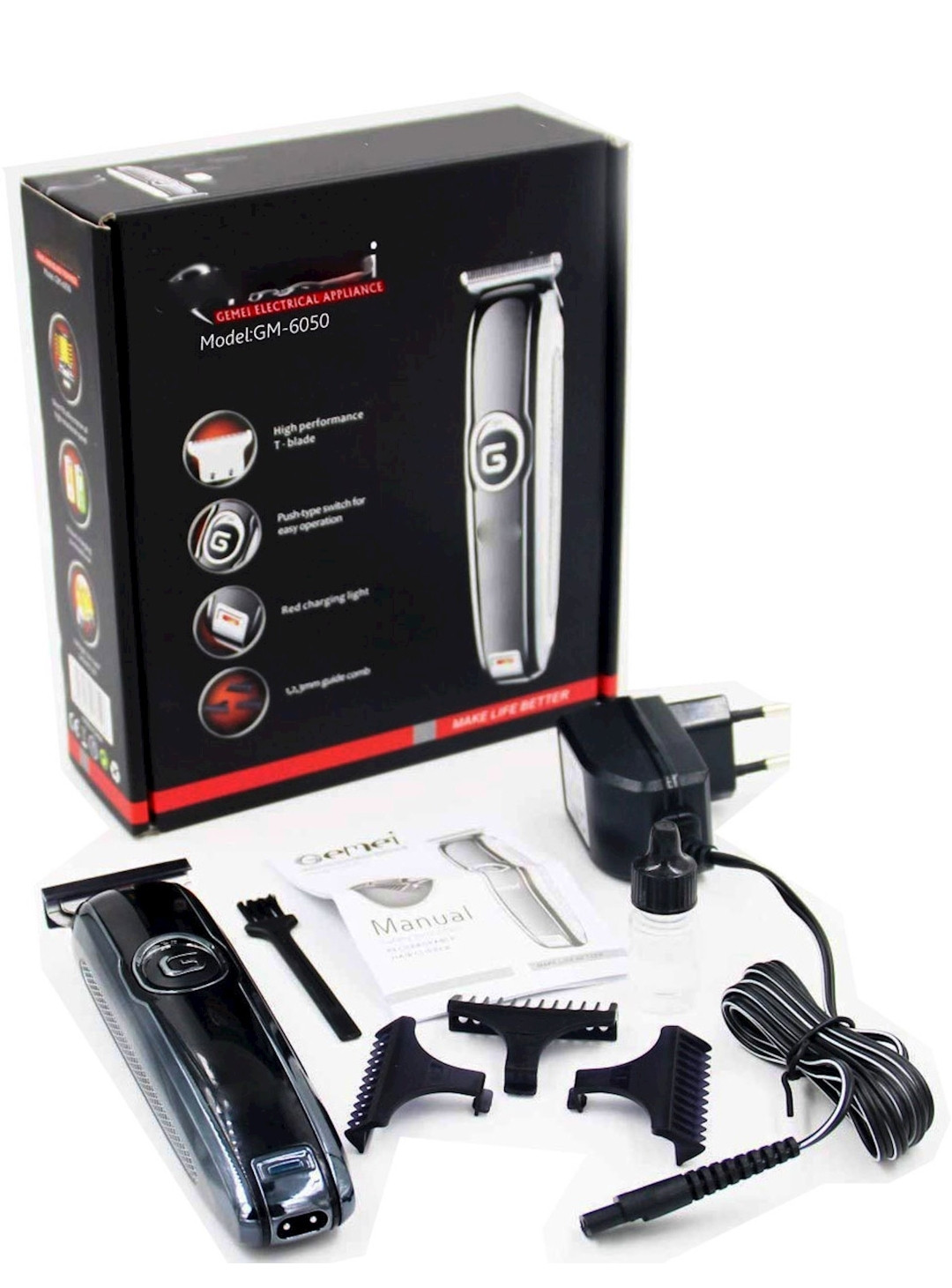 Saç kəsimi üçün trimmer Gemei GM-6050 Black — 1