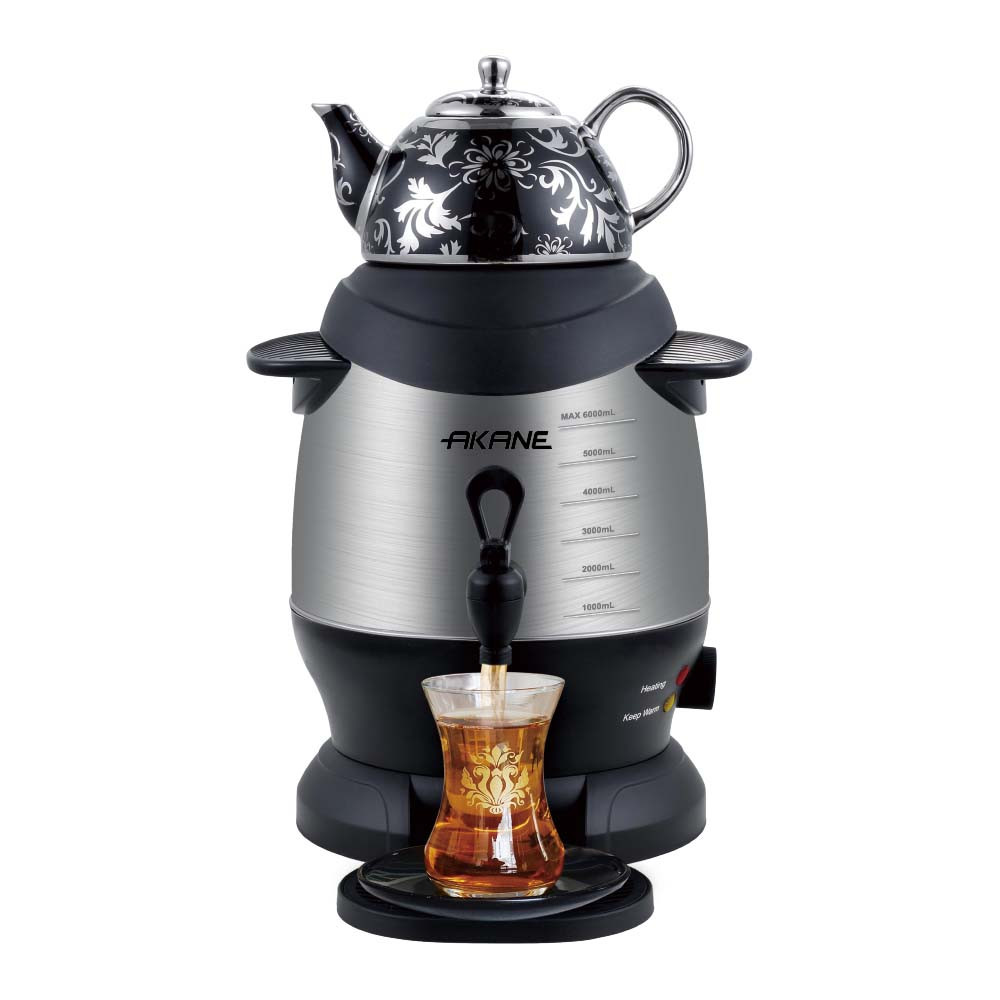 Samovar Akane, 6.0L, 1350W, gümüşü/qara — 1