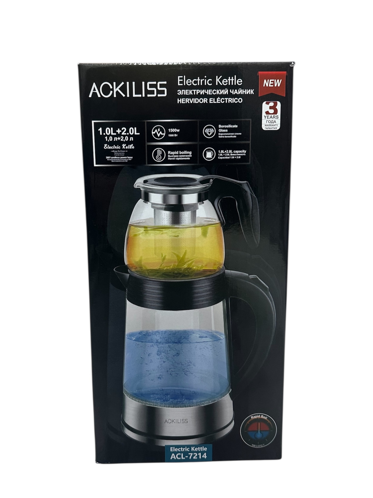 Elektrik Çaydan və dəm çaydanı Ackiliss ACL-7214 — 1