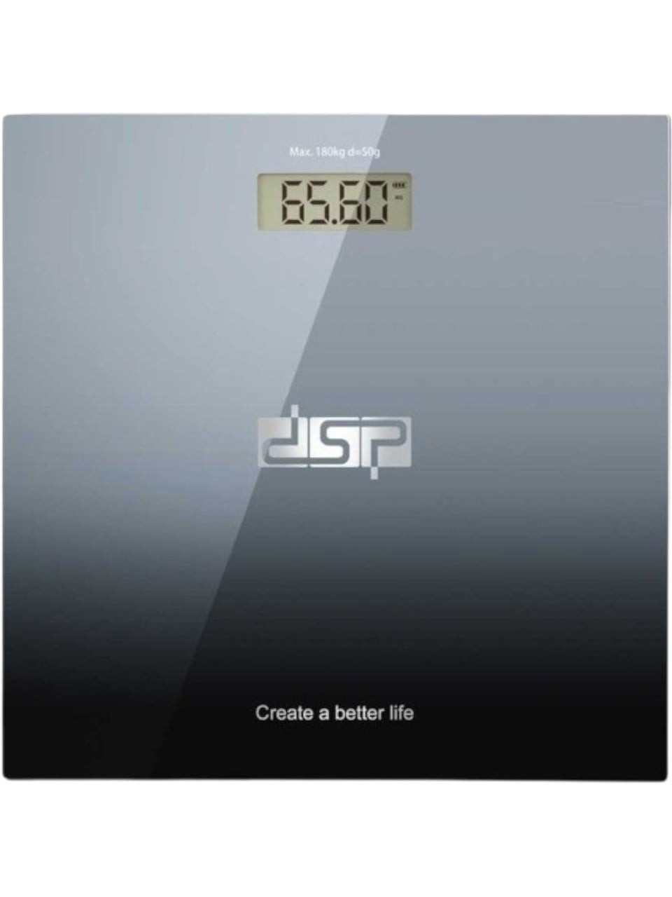 Döşəmə tərəzisi DSP KD-7044, maksimal yük 180 kq, möhkəmləndirilmiş şüşə, LCD ekran, boz (DespcityEc141) — 1