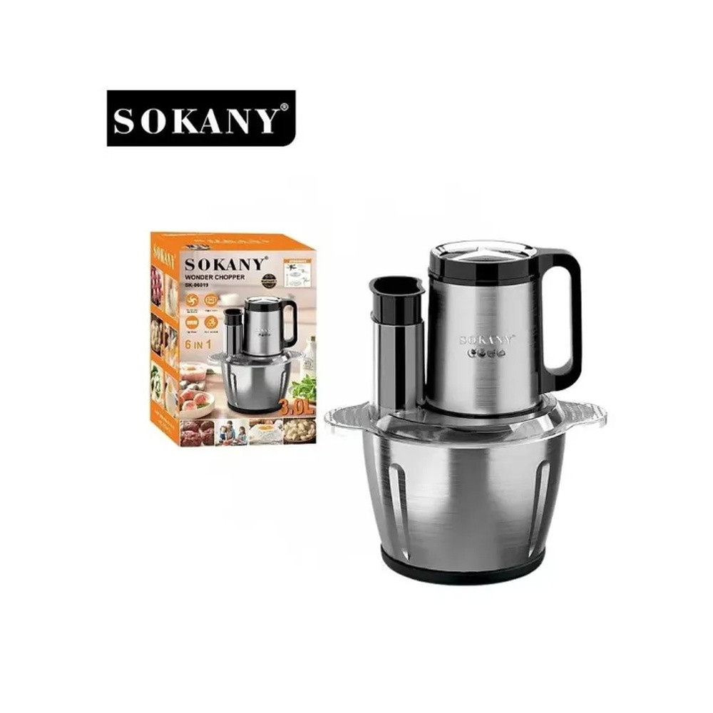 Doğrayıcı Sokany SK-06019, 800 Vt, 3 L, gümüşü — 1
