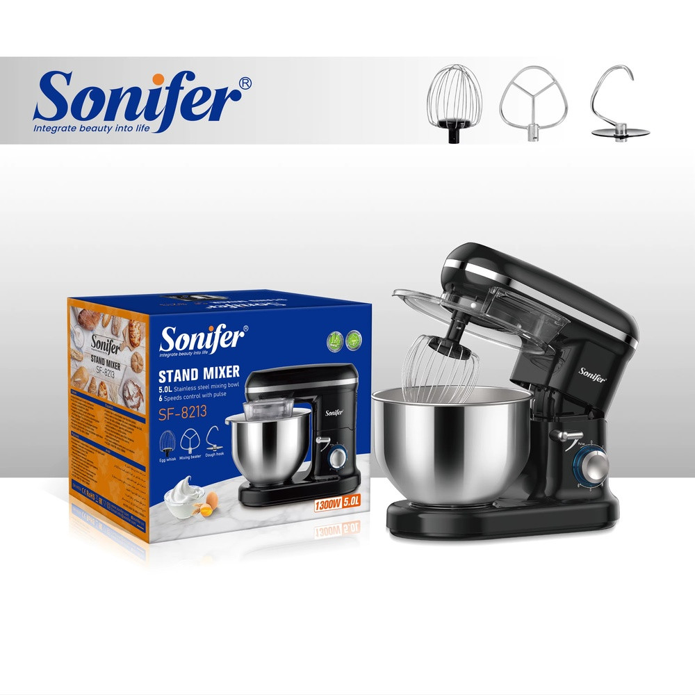 Mikser Sonifer SF-8213 (41), planetar, 1300 Vt, 6, qara — 1