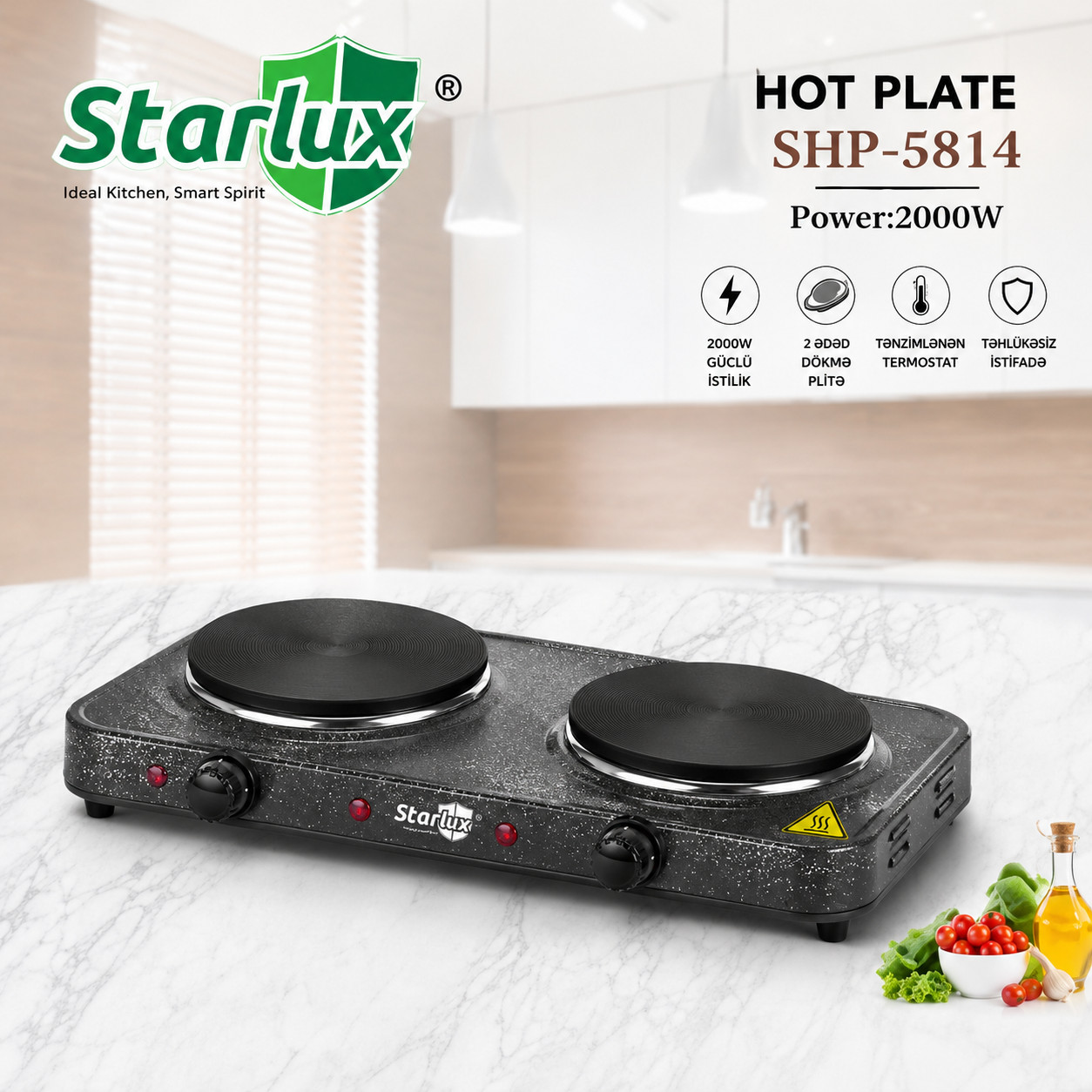Elektrik plitə Starlux SHP-5814 Black — 1