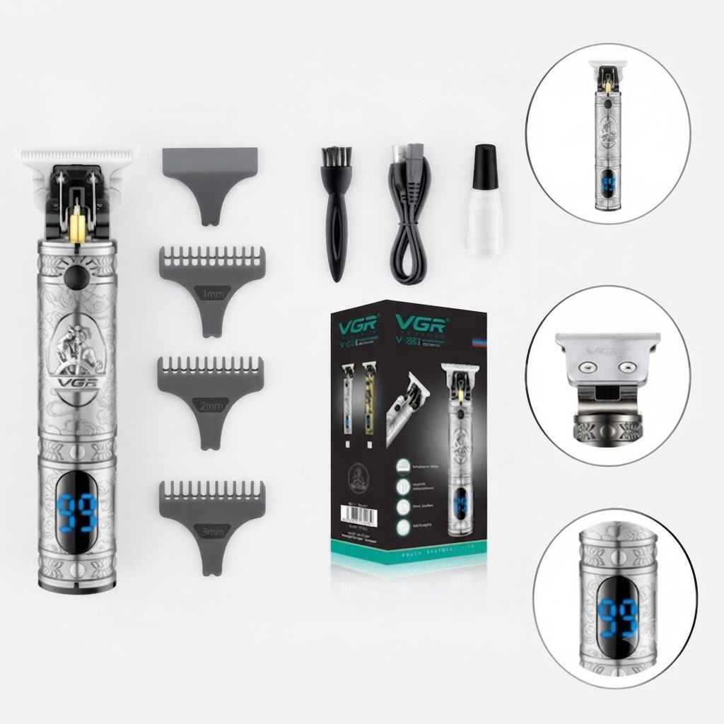Trimmer VGR V-228 gümüşü 3 taxmalı. — 1
