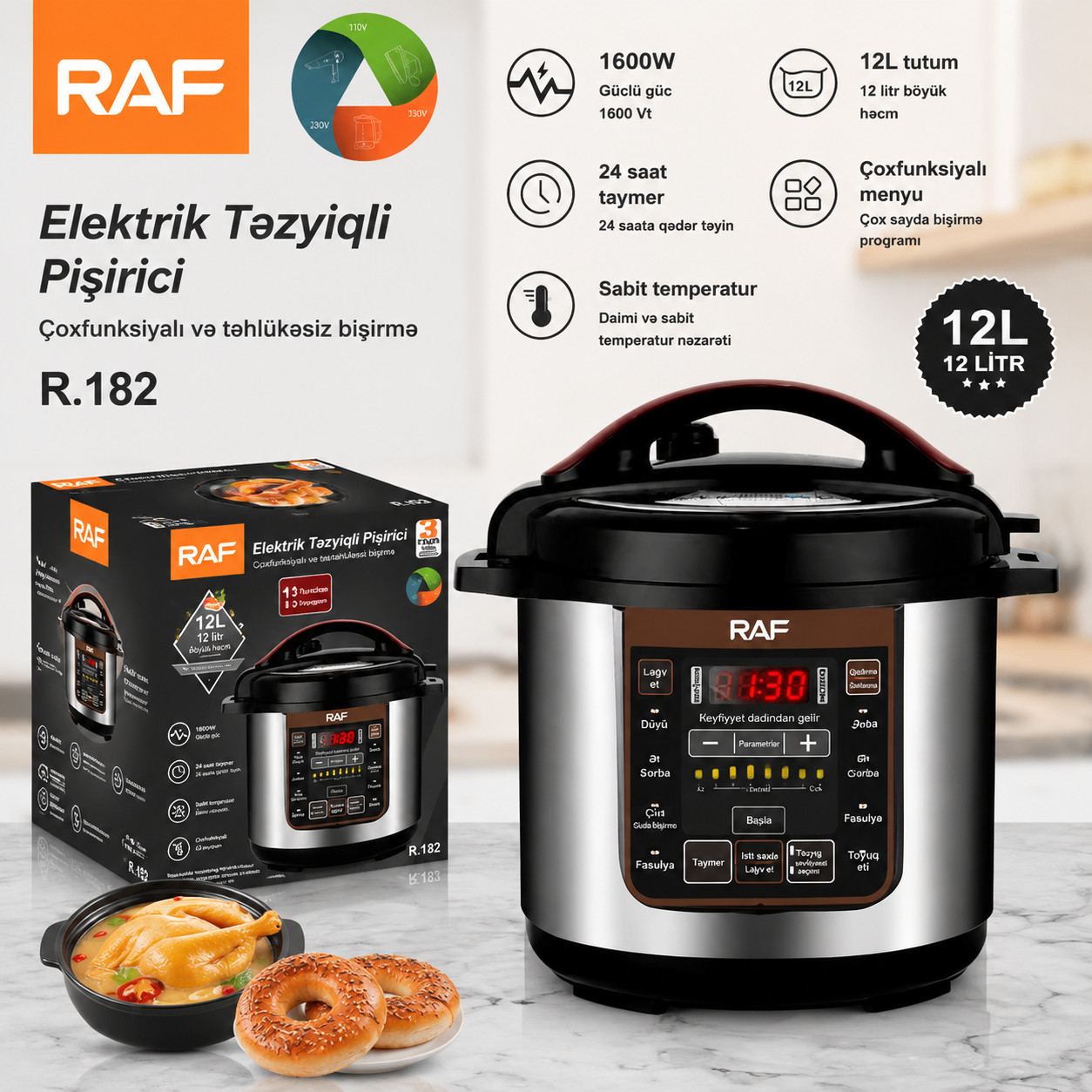 Multibişirici Raf R.182 12L 1600W — 1