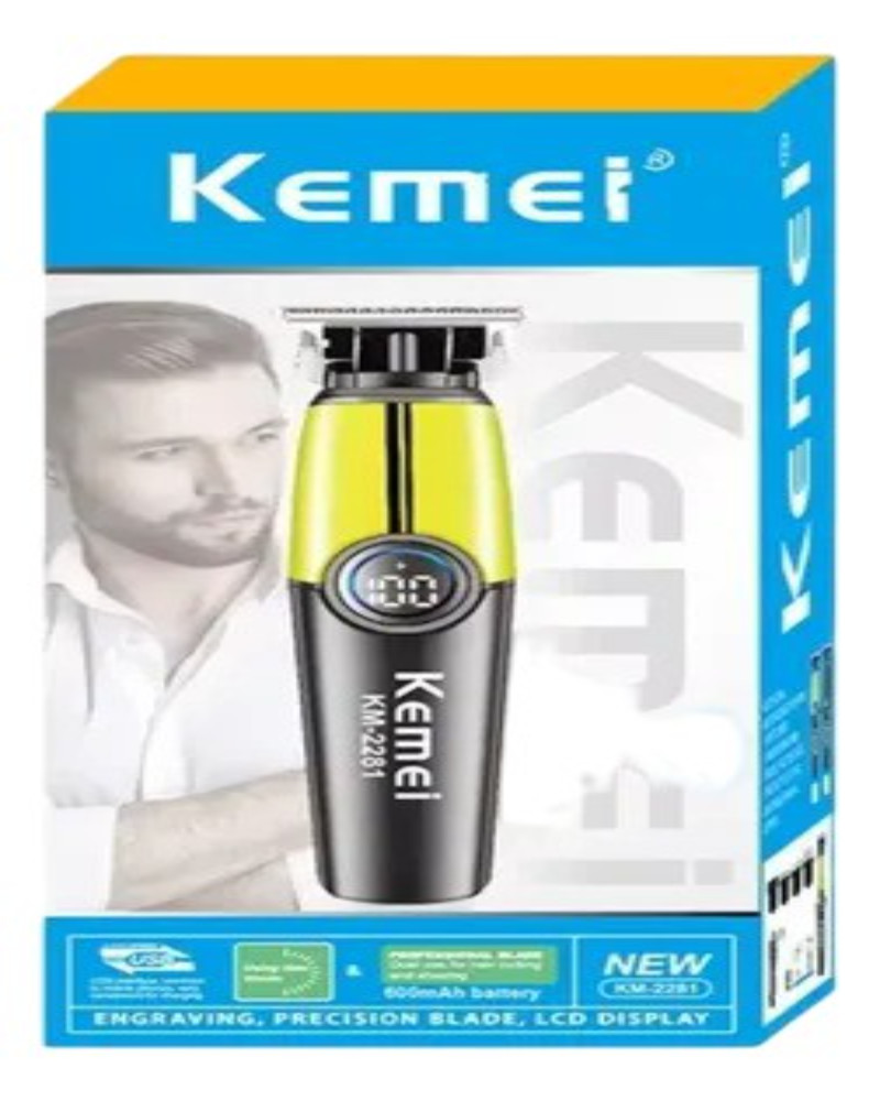 Saç qırxan maşın Kemei KM-2281 yaşıl-qara 4 taxmalı. — 1