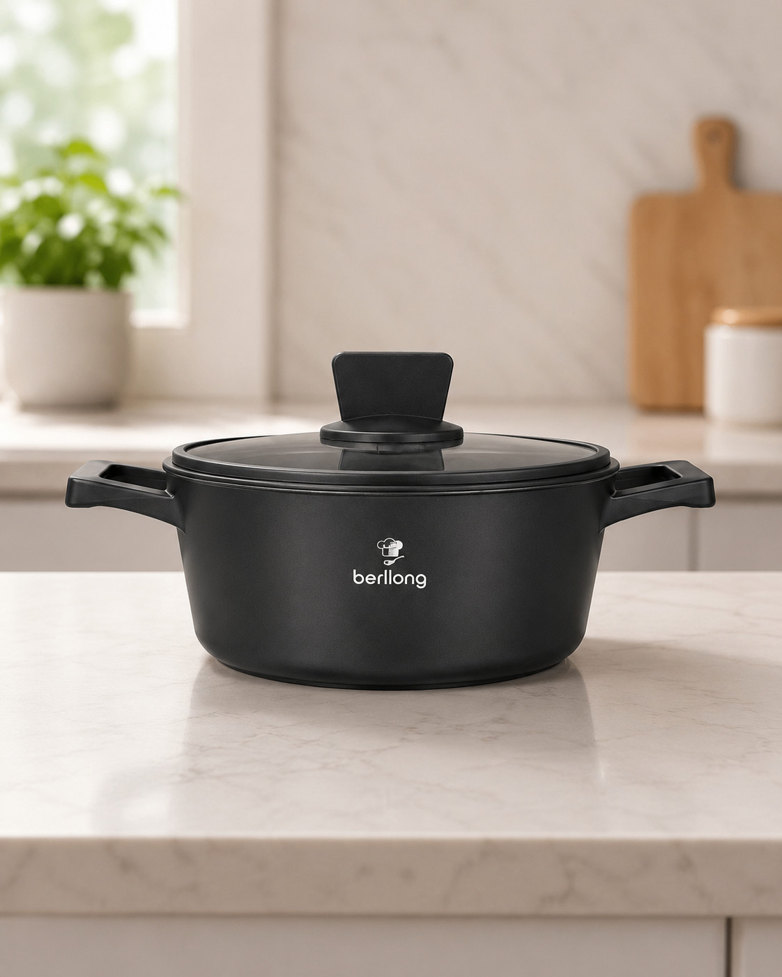 Qazan BR-1112393_RB, greblon örtük, qara, 32 sm, 8.8 l — 1