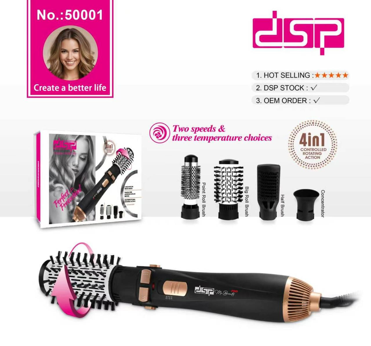 Fen DSP 50001 Professional Dəst 1500 Vt Qara 4 taxma — 1