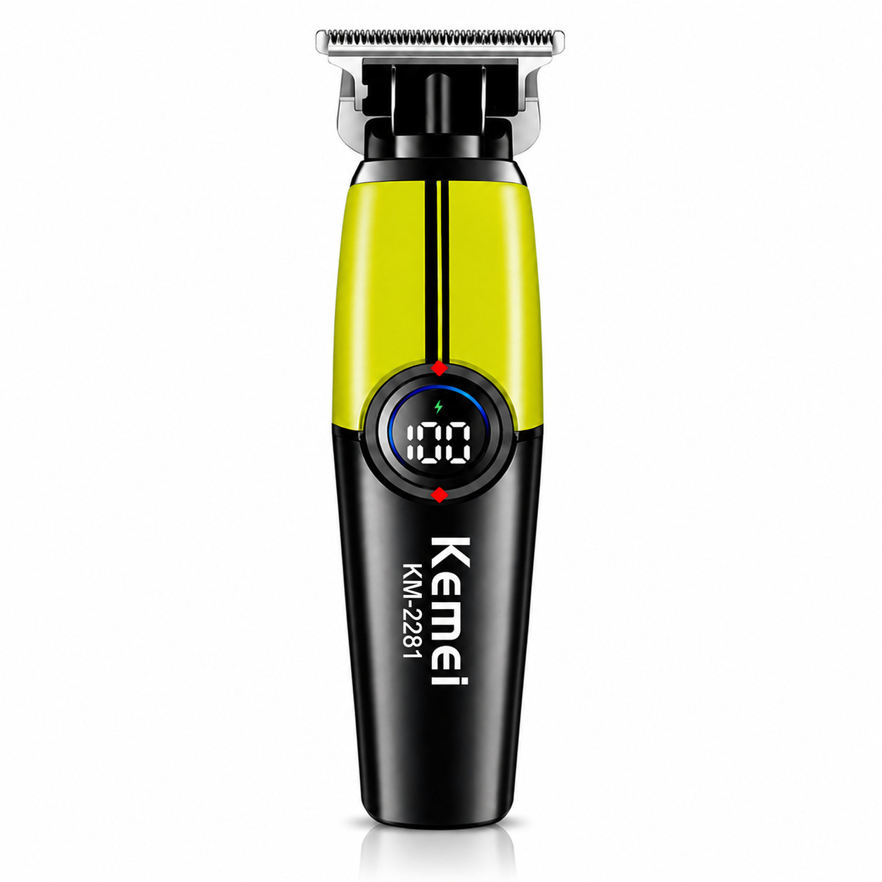 Trimmer Kemei KM-2281 Professional akkumulyatorlu sarı 3 taxmalı. — 1
