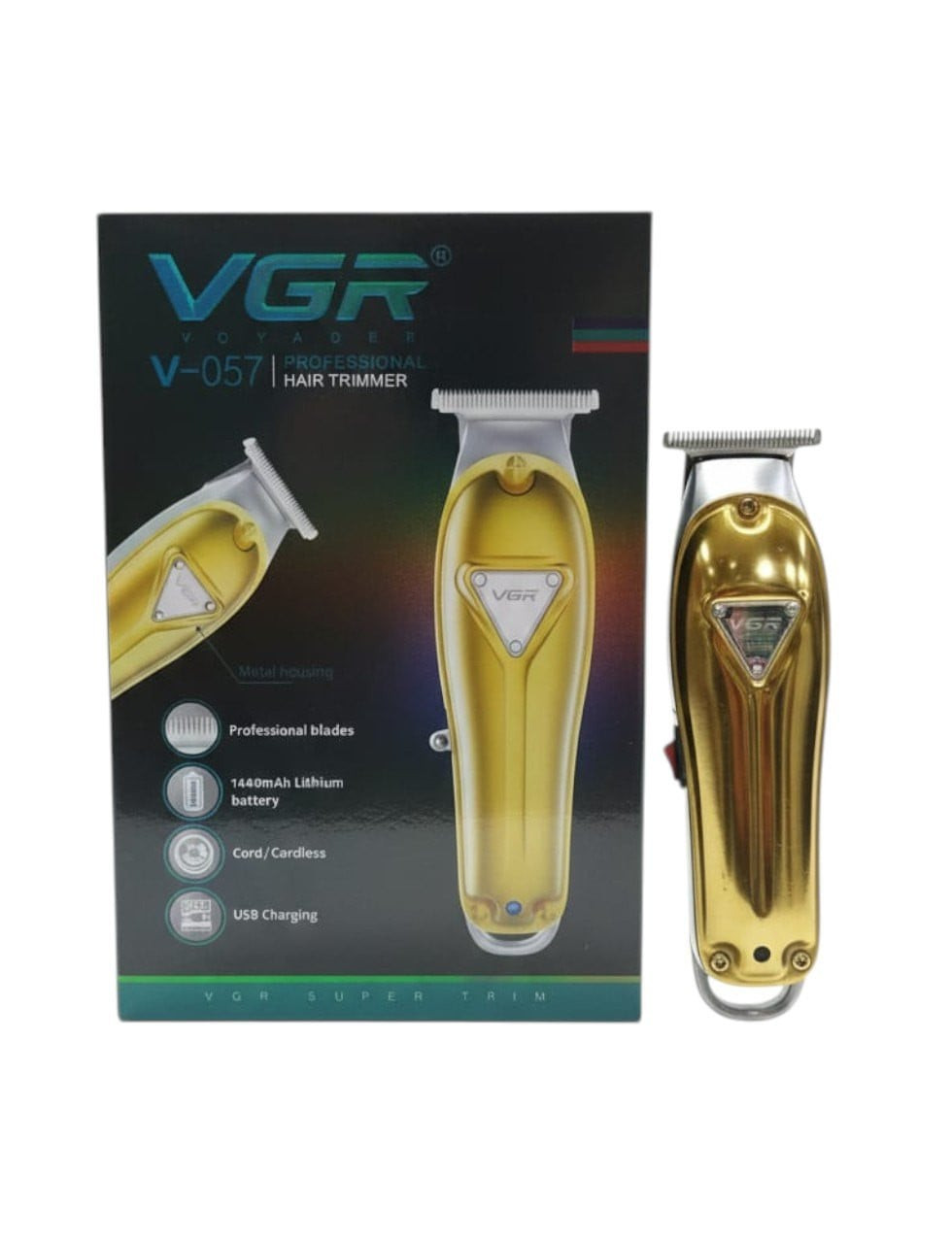 Saç qırxmaq üçün maşın VGR V-057, peşəkar bıçaqlar, 1440mAh litium batareya, simli/simsiz istifadə, USB ilə şarj, səs səviyyəsi 60 dB-dən azdır - CREMAX152 — 1