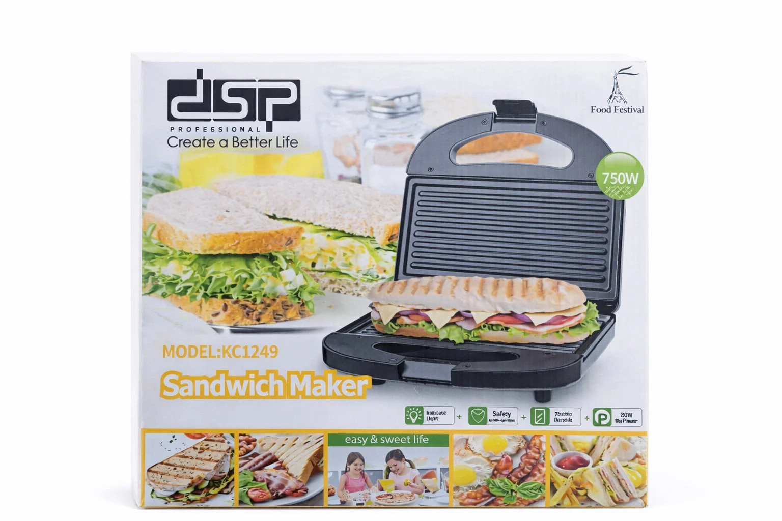 Sendviç cihazı DSP KC1249 750W — 1