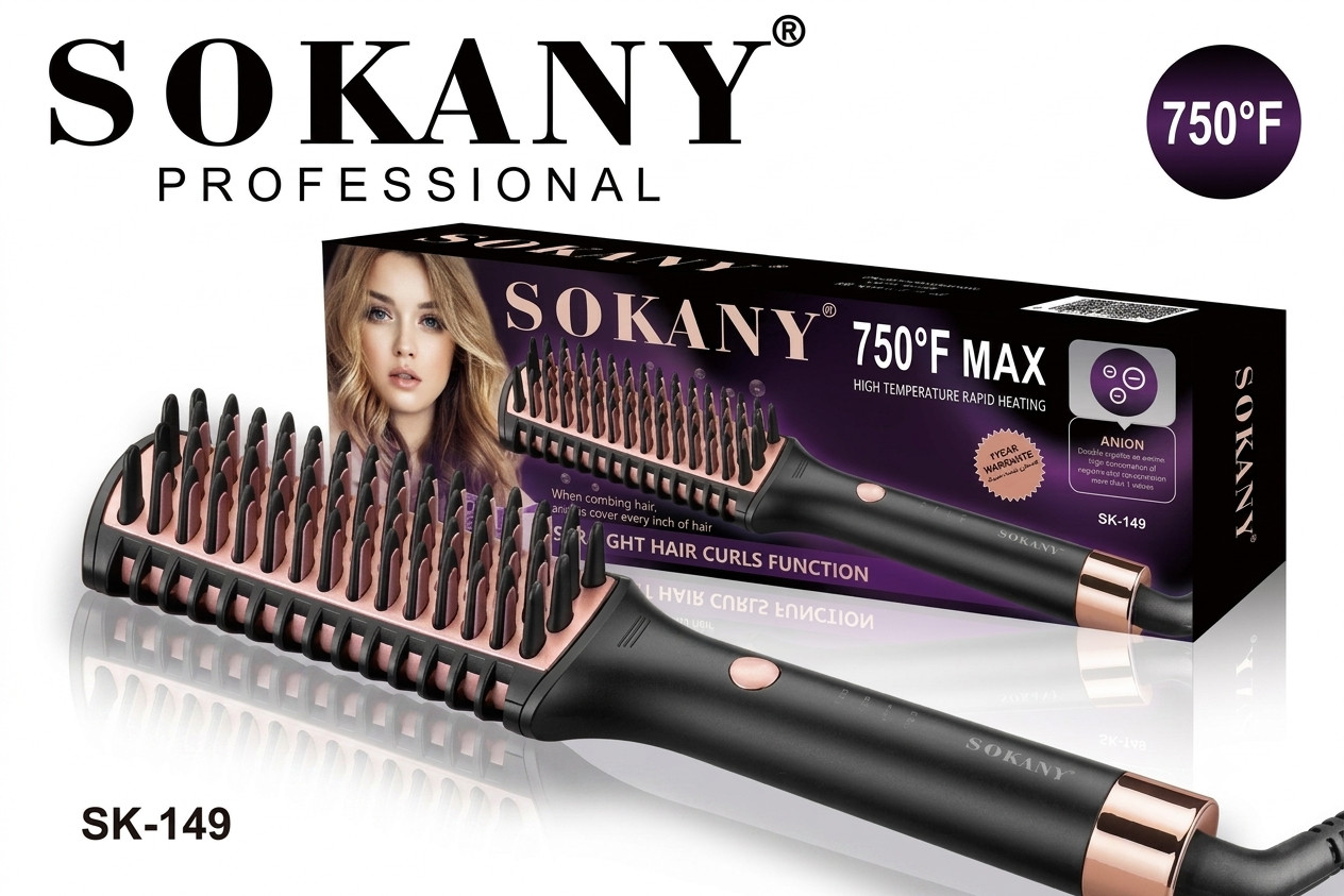 Saç üçün düzləşdirici Sokany SK-149, qara — 1