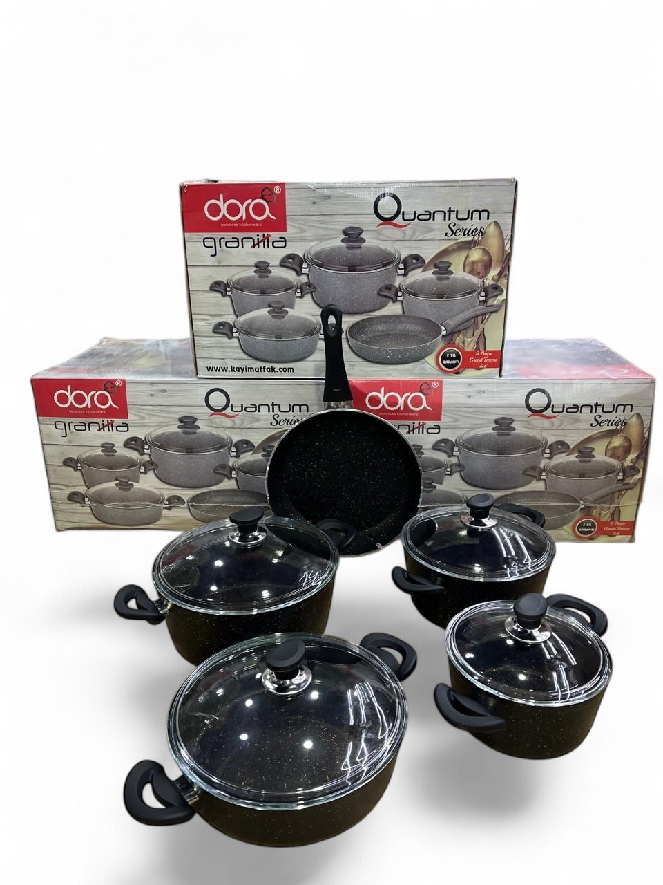 Yemək hazırlanması üçün qab-qacaq dəsti Dora Granita Quantum Series, 9 parça — 1