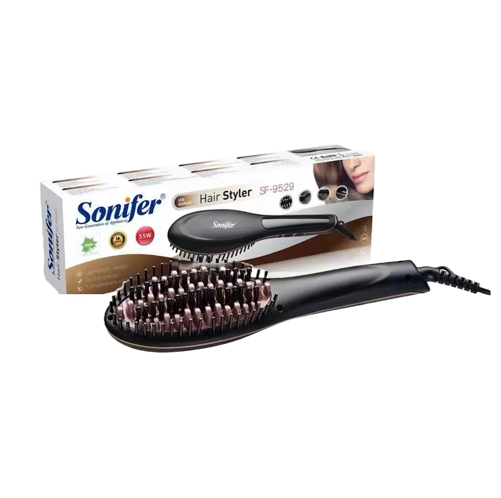 Fırça-düzləşdirici saçlar üçün Sonifer SF-9529 — 1
