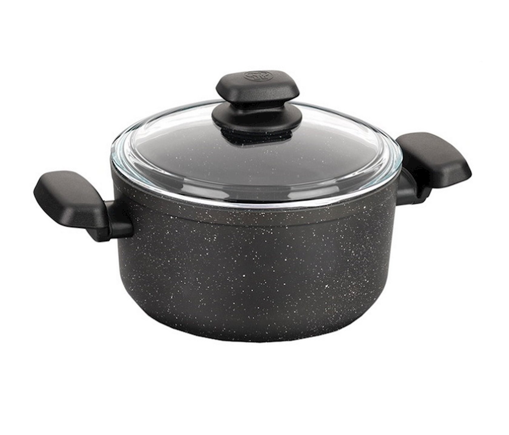 Qazan Korkmaz Ornella A1342, 12.5 sm, 5 l, 24 sm, alüminium, qapaqlı, iki tutacaqlı, qara — 1