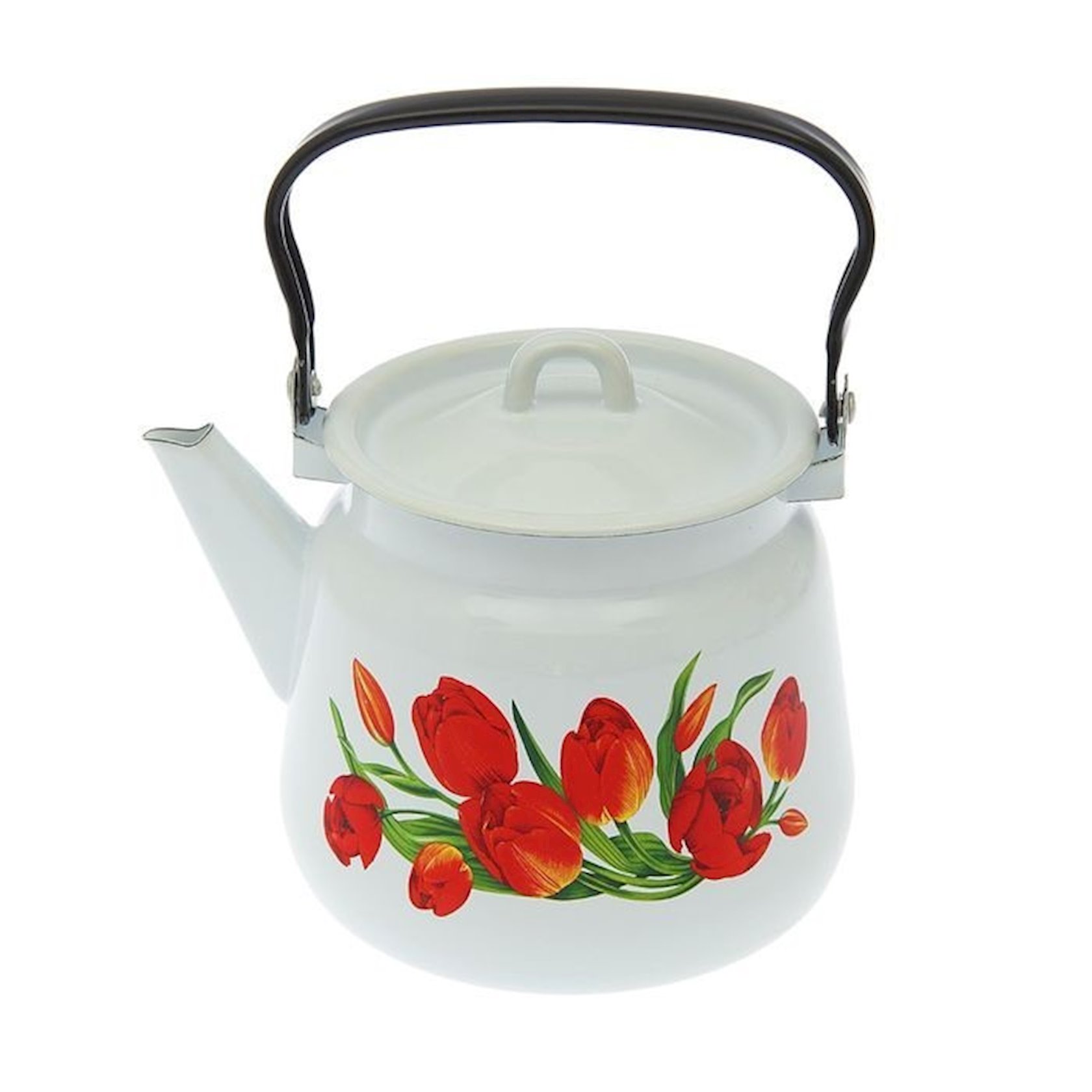 Su qaynatmaq üçün çaydan "СтальЭмаль" Zanbaqlar С2716*78, 3500 ml, minalanmış polad, ağ — 1