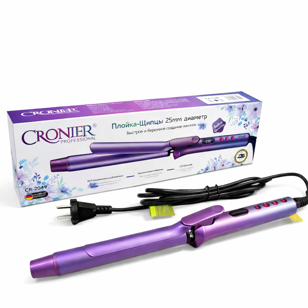 Saç burmaq üçün maşa Cronier CR-2049 Professional Hair Curler 25mm — 1