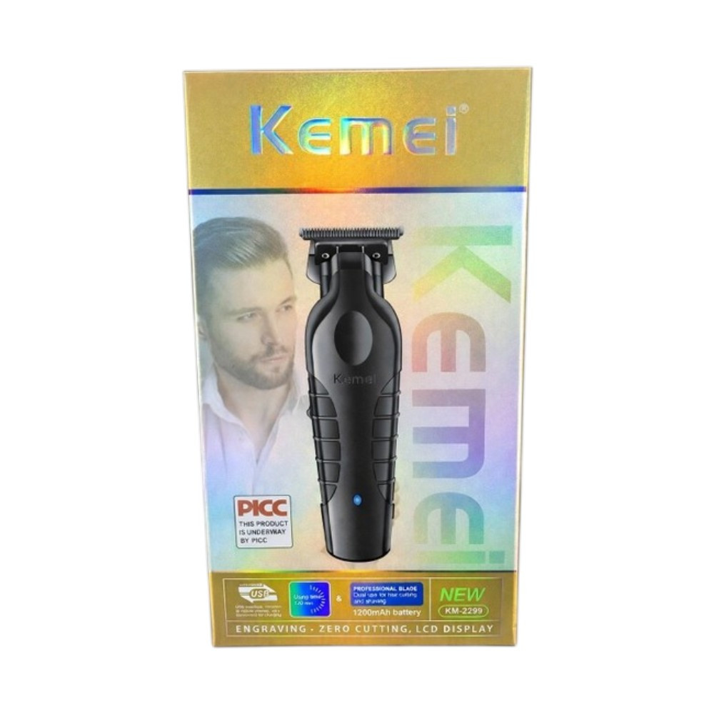 Saç kəsimi üçün trimmer Kemei KM-2299, Akkumulyator, Qara, 3 taxma — 1