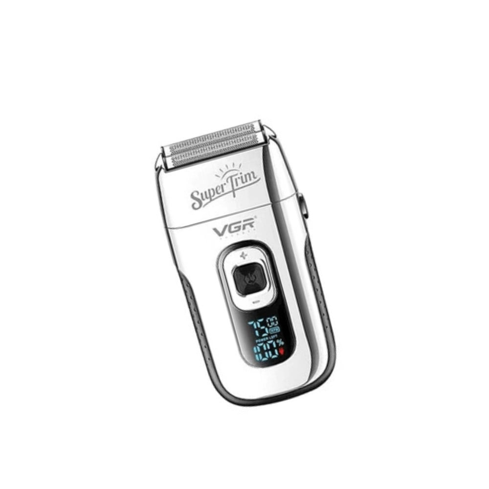 Elektrik ülgüc VGR V-332 Silver 1200 mAh LED ekran Pop-up trimmer İkili folqa — 1