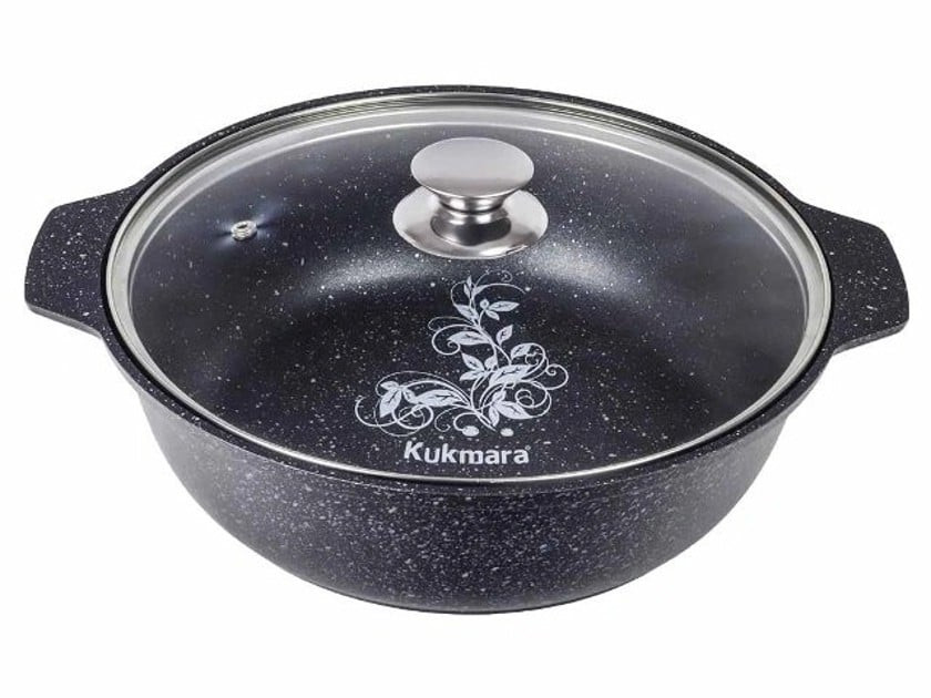 Böyük tava Kukmara Мраморная jmt32a, 26 sm, alüminium, qapaqlı, qara, 3 l - KK_mpn_000362 — 1
