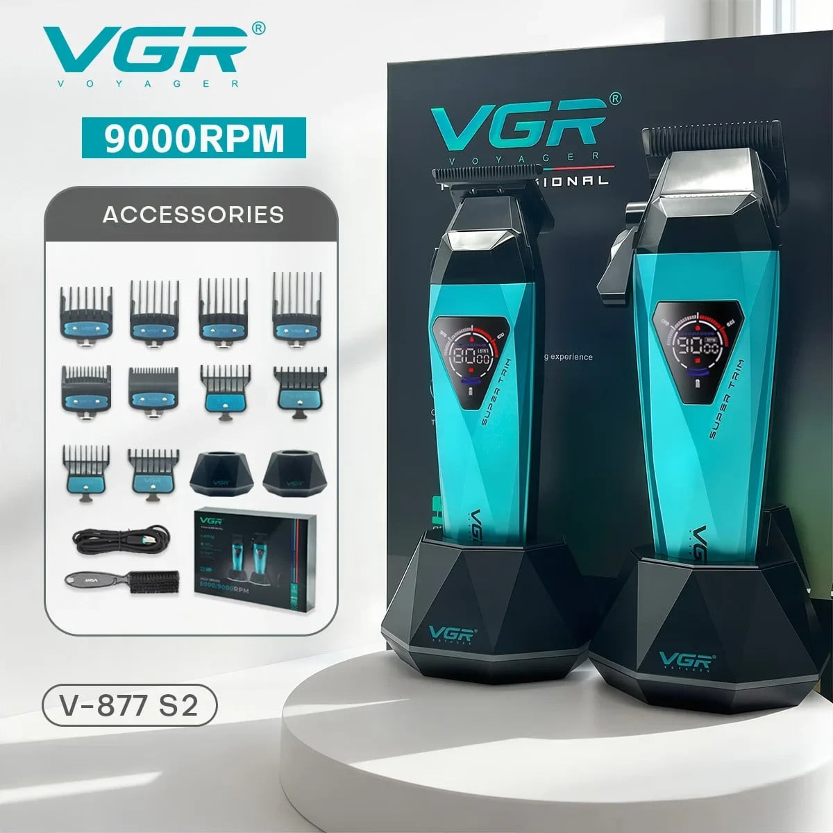 Saç və saqqal trimmer dəsti VGR V-877 S2 TX Simsiz — 1