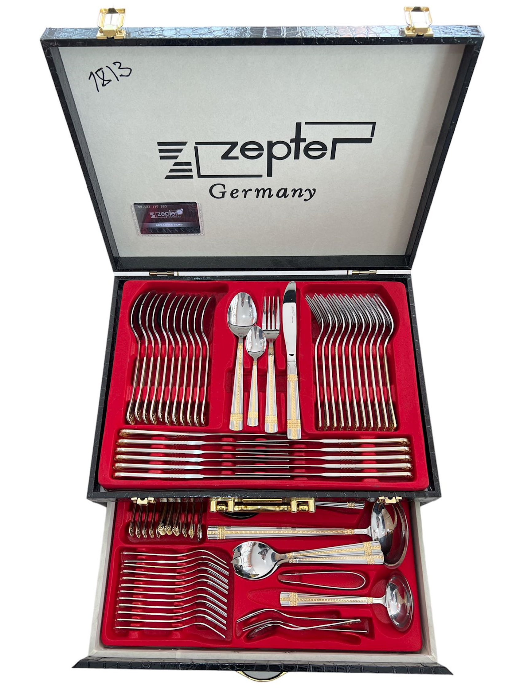 Süfrə ləvazimatları dəsti Zepter ZGH 00234, 72 parça, paslanmayan polad, gümüşü/qızılı — 1