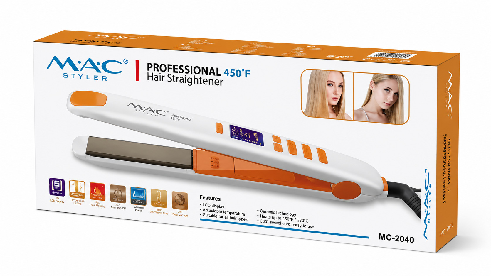 Saç ütüsü MAC Styler MC-2040 45 Vt — 1