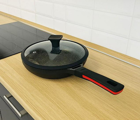 Tava RASHEL KK_TAVA-03-20 PREMIUM TITANIUM&GRANIT (Silikon çərçivəli qapaq) Ölçü: 20 sm - KK_TAVA-03-20 — 1