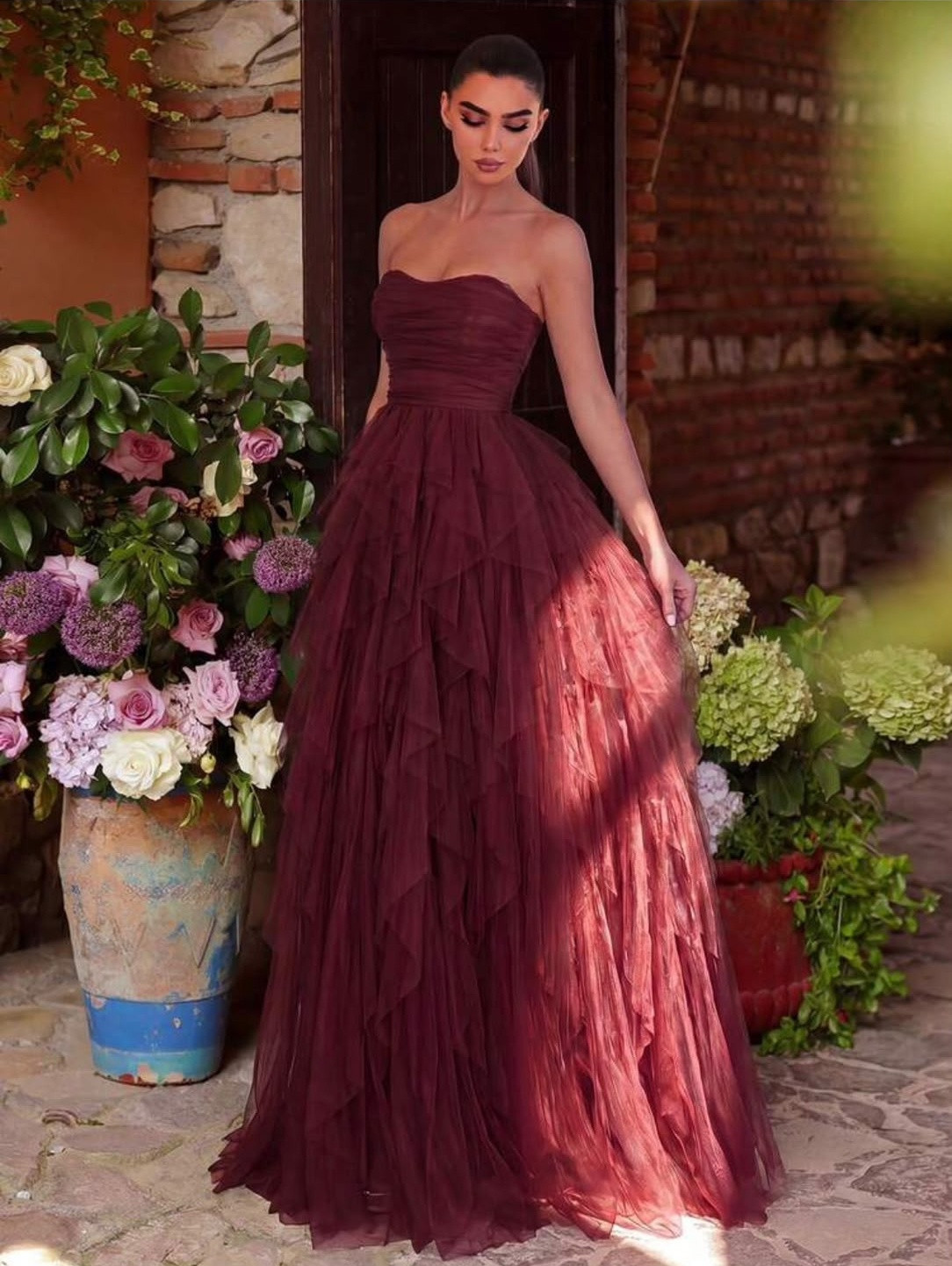 Qadınlar üçün büstiyer don 41232297, tünd qırmızı, ölçü S — 1