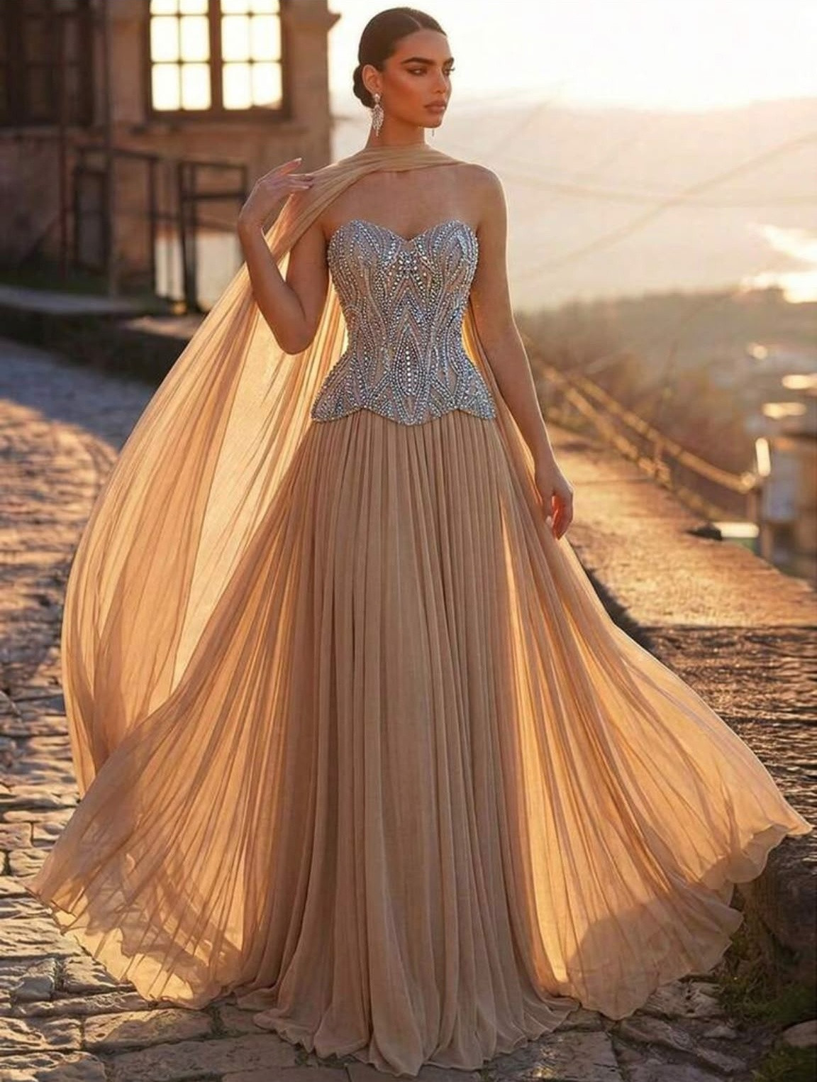 Qadınlar üçün büstiyer don 22463671, bej, şifon, ölçü S — 1