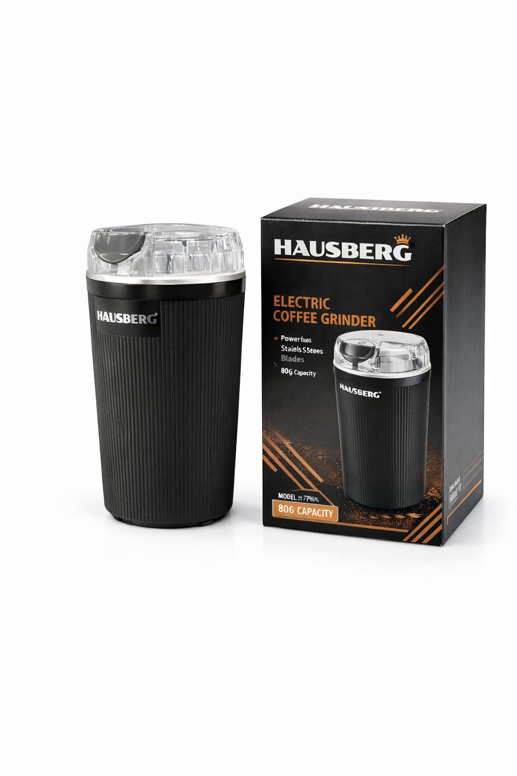 Qəhvəüyüdən Hausberg HB-7561NG, 200 Vt, 80 q, qara — 1