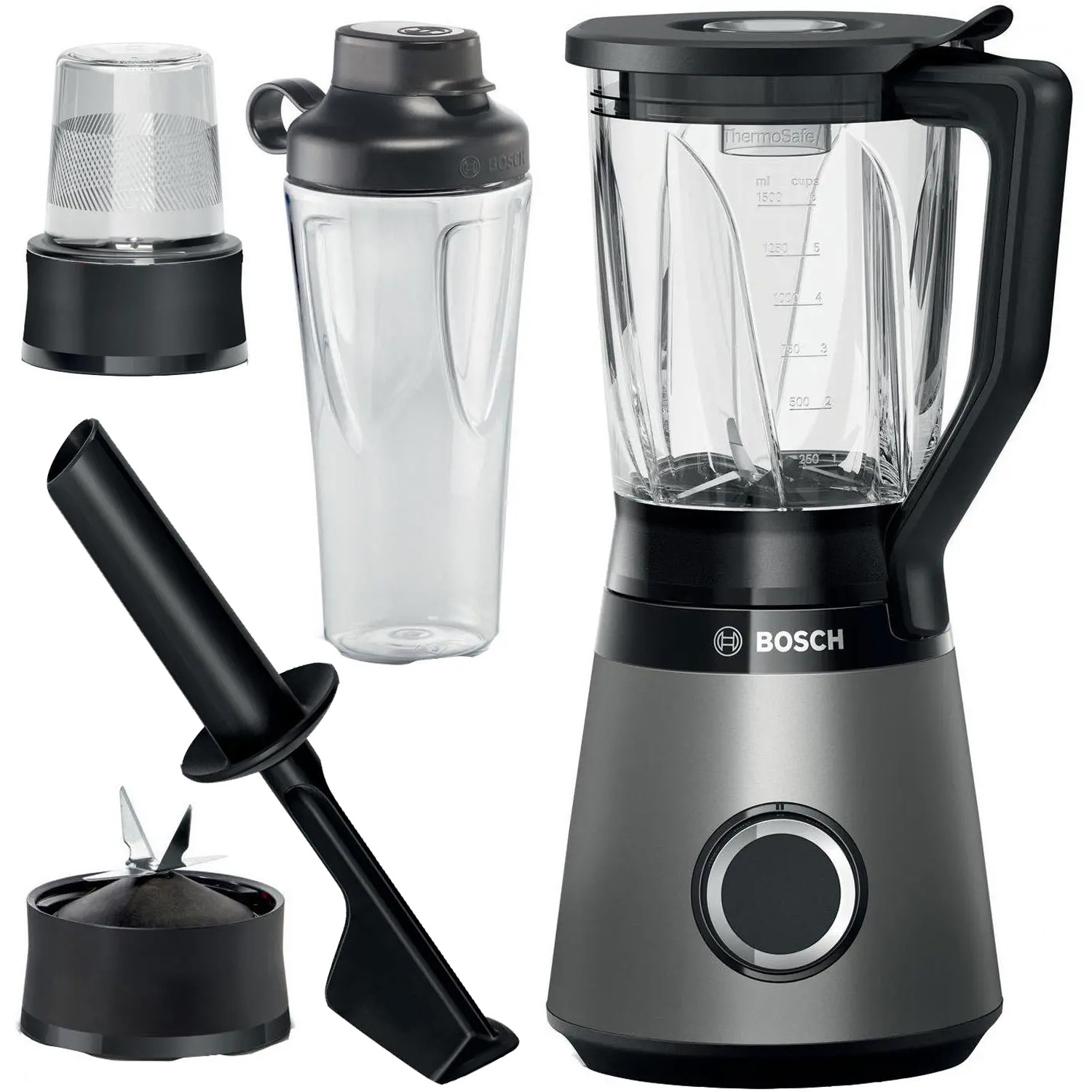 Blender Bosch, VitaPower Serie 4 MMB6177S, 1.5 L, gümüşü/qara — 1