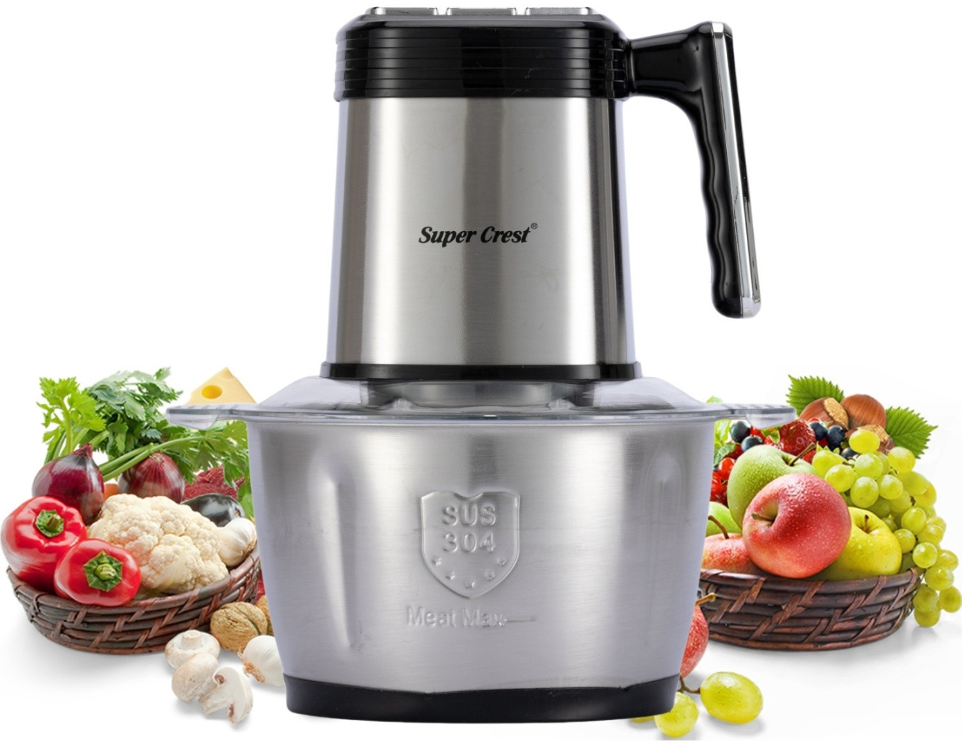 Doğrayıcı Super Crest SCT-2016 1000 W 3 l qara-gümüşü — 1