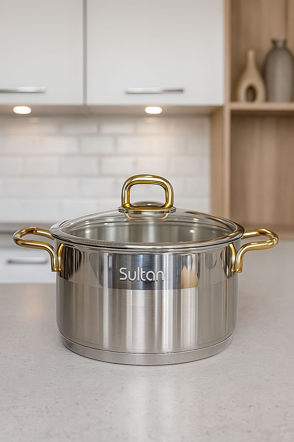 Qazan Sultanlı, paslanmayan polad, gümüşü, 30 sm, 12.7 l — 1