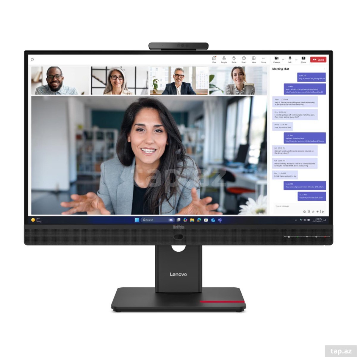 Lenovo ThinkVision T27QD-4v 27" QHD VoIP Monitor 64B8UAT1EU — 1