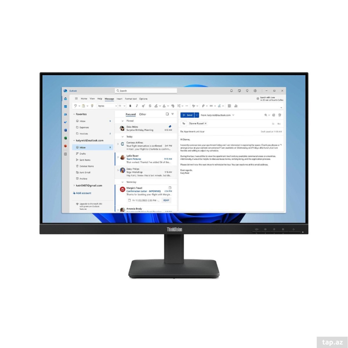 Lenovo ThinkVision S24-4e 23.8" Full HD 100Hz Monitor 64B5KAT1EU — 1