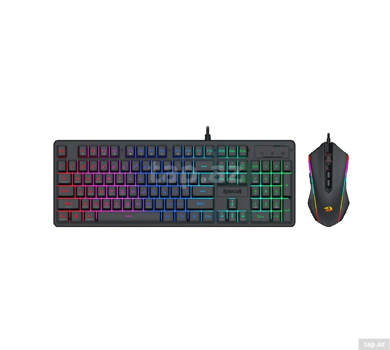 Redragon S107RGB-BA RGB klaviatura, mouse və mousepad dəsti — 1