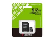 Kingston Canvas Select Plus Gen3 512GB microSDXC 150MB/s A1 Card + Adapter — 2