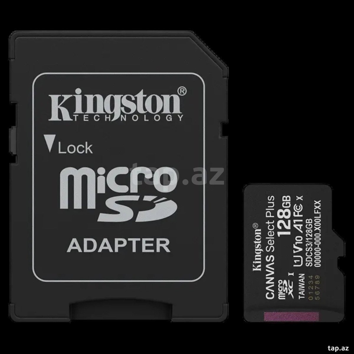 Kingston Canvas Select Plus Gen3 128GB microSDXC 150MB/s A1 Card + Adapter — 1