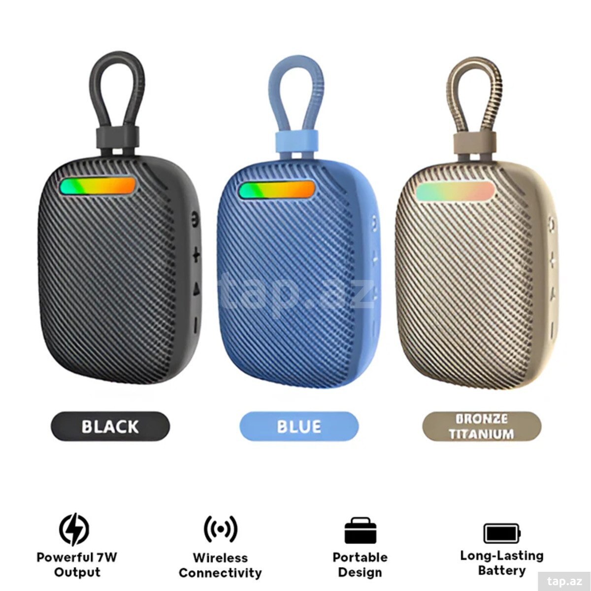 Promate Wireless Speaker CrystalSound 7W High-Definition Tingz IPX6 Black / Blue / Titanium — 1